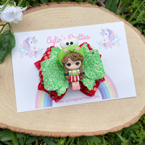 Kitty Frog Girl Ribbon Bow