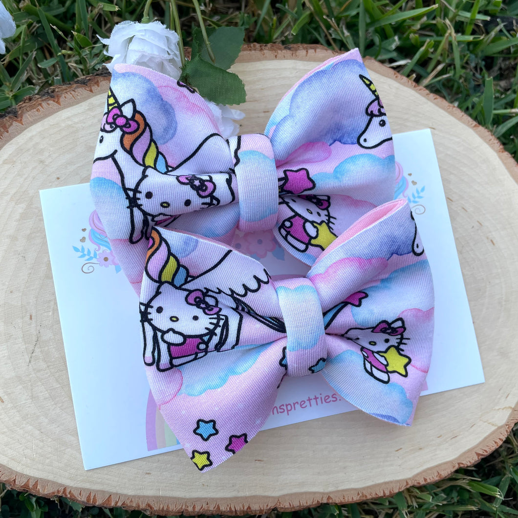 Unicorn Kitty Puff Bow Piggies