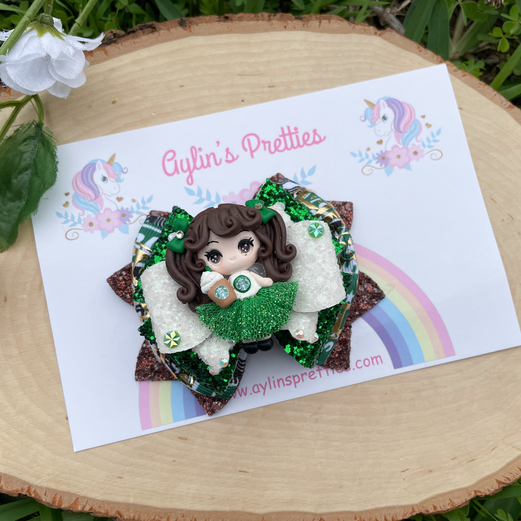 Coffee Girl Ribbon Bow