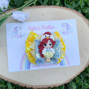 Chicken Girl Ribbon Bow