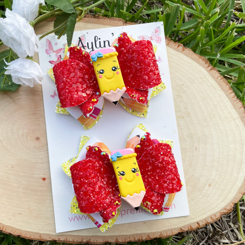 Smiling Pencil Ribbon Piggies