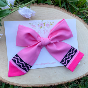 Pink Crayon Bow