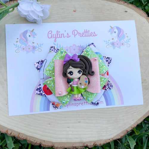 Painter Girl Ribbon Bow