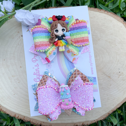 Rainbow Ice Cream Ribbon Piggies