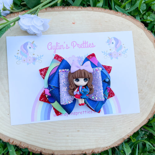 Girl Holding Alien Ribbon Bow