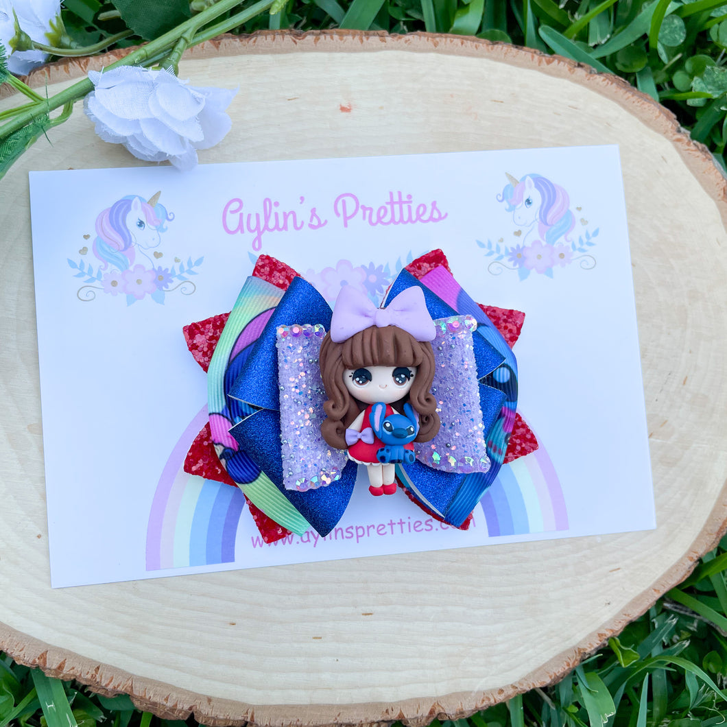 Girl Holding Alien Ribbon Bow
