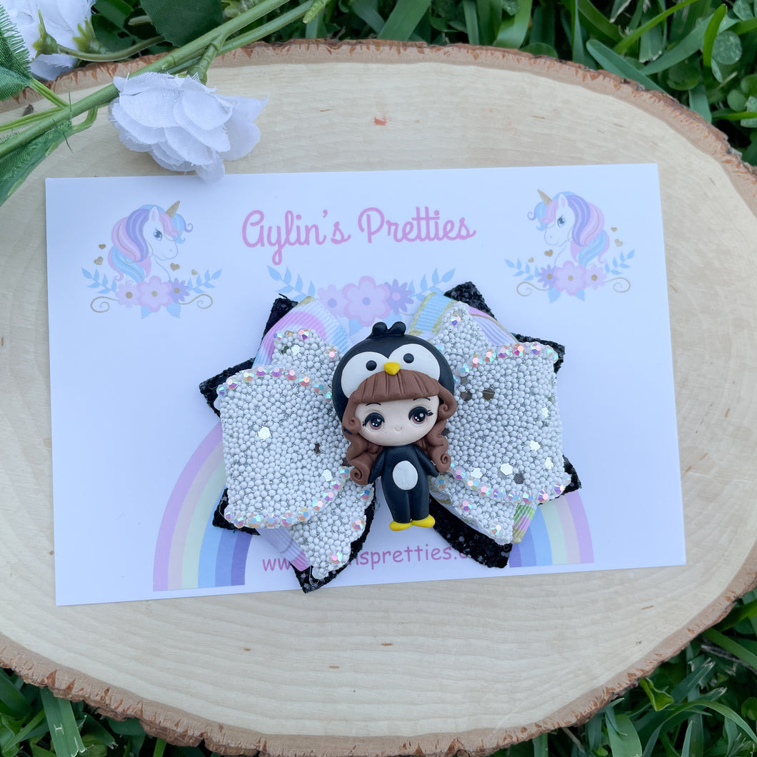 Penguin Girl Ribbon Bow