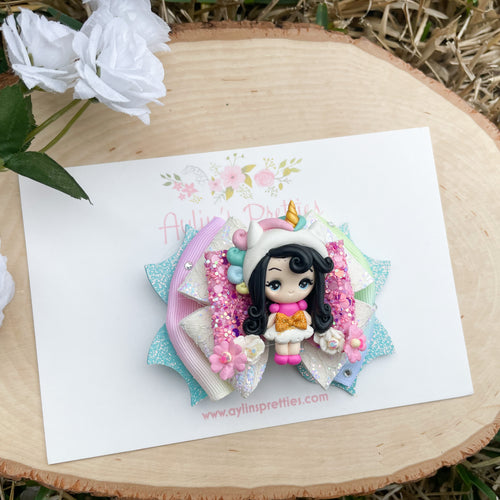 Unicorn Girl Ribbon Bow