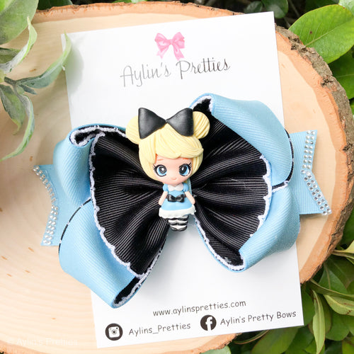 Blue Doll  Ribbon Bow