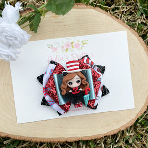 Cat in the Hat Girl Ribbon Bow