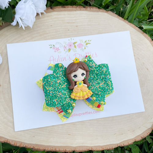 Racing Yellow Girl Ribbon Bow