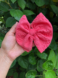 Coral embedded Roses Big Bow