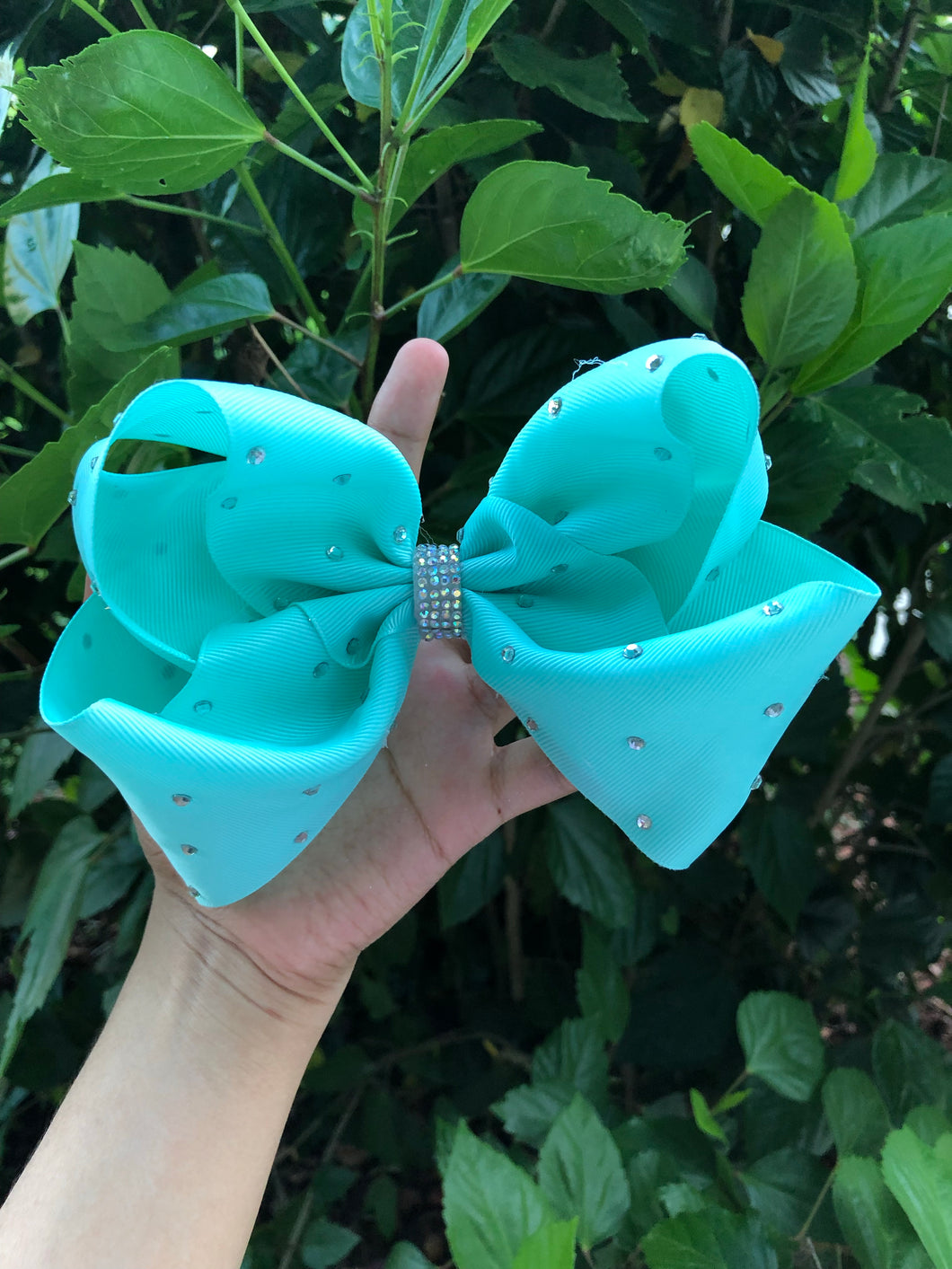 Blue Jewels Ribbon Bow