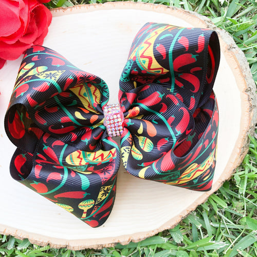 Mexican Food Ribbon Bow