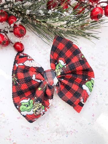 Mean one and Girl Plaid Big Bow