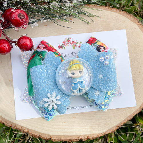 Slipper Snow Globe Princess Ribbon Bow