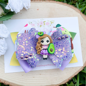 Avocado Girl Ribbon Bow