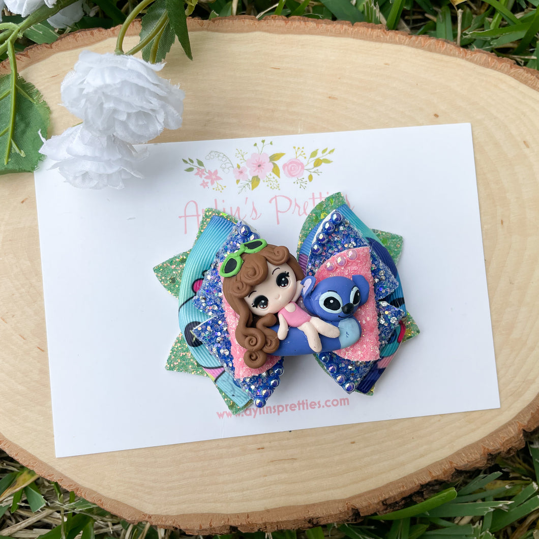 Girl on Blue Monster