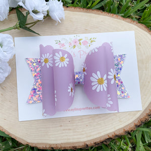 Purple Daisy Jelly Bow