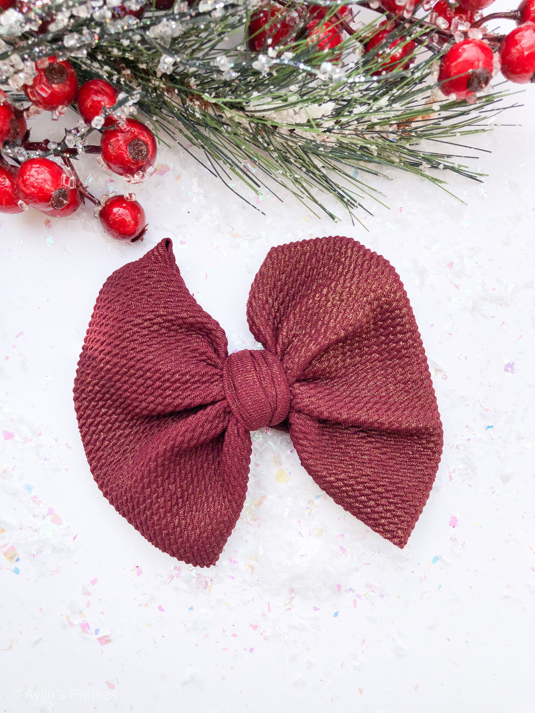 Glitter Burgundy Big Bow