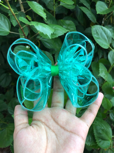 Aqua Ribbon Jelly Bow