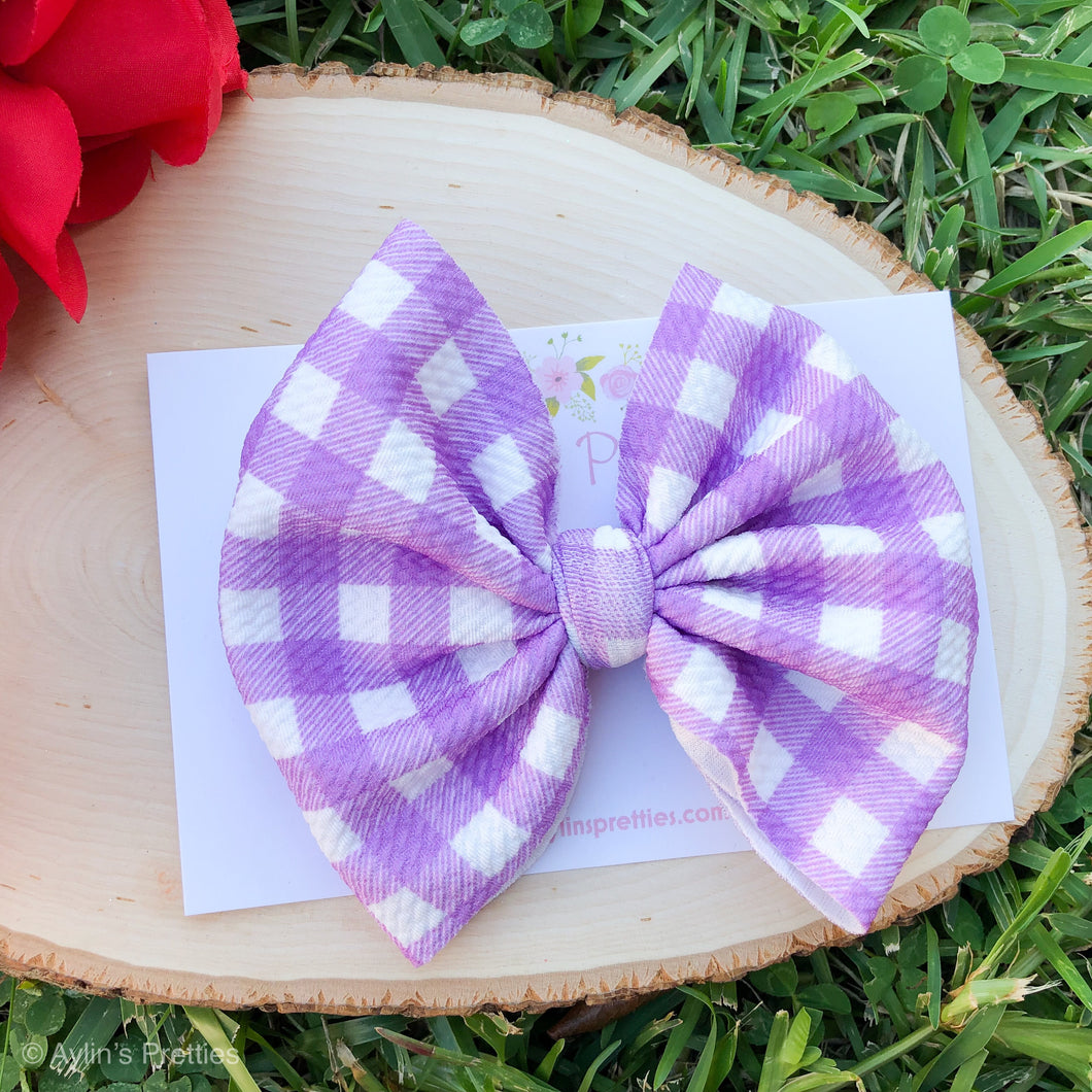 Purple Gingham Big Bow