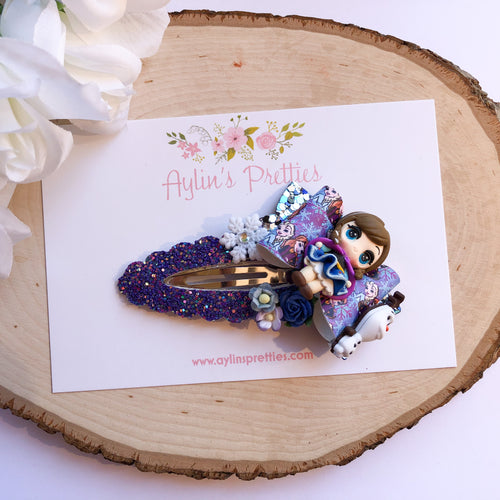 Brown hair Ice Princess Clip