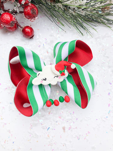 Christmas Clouds Ribbon Bow