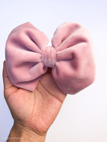 Dusty Pink Velvet Big Bow