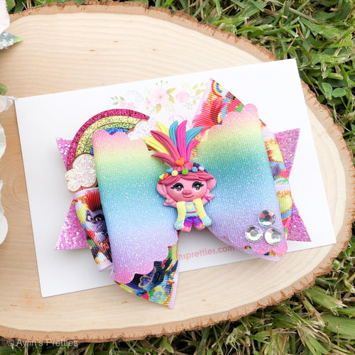 Rock and Roll Troll Ribbon Bow