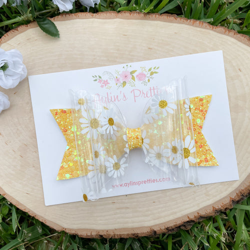 Clear Daisy Jelly Bow