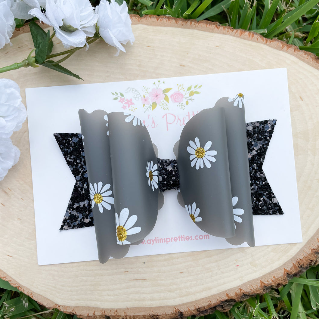 Black Daisy Jelly Bow