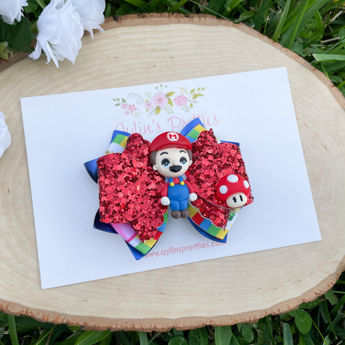 Racing Red Boy Ribbon Bow