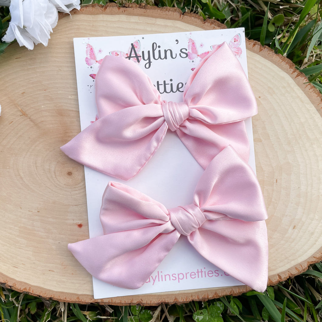 Baby Pink Satin Bows