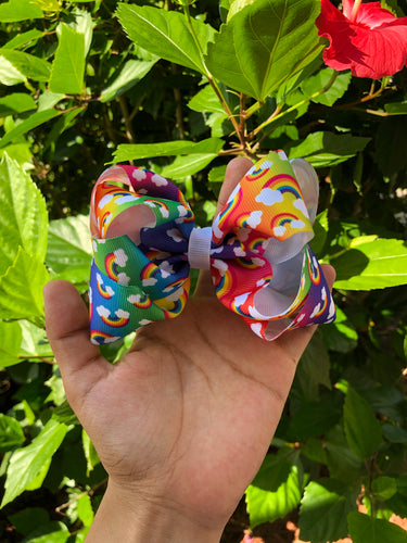 Bright Rainbow Ribbon Bow