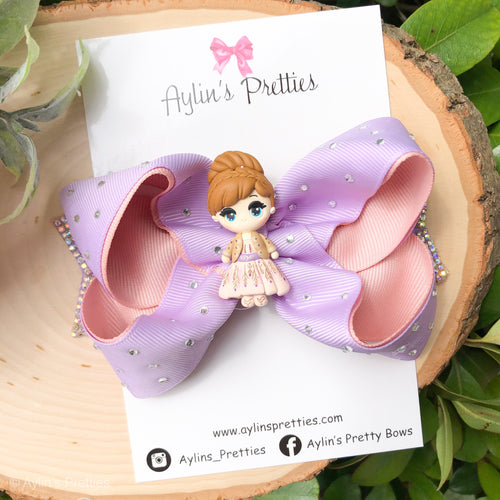 Town Brown Hair Ice Princess Ribbon Bow