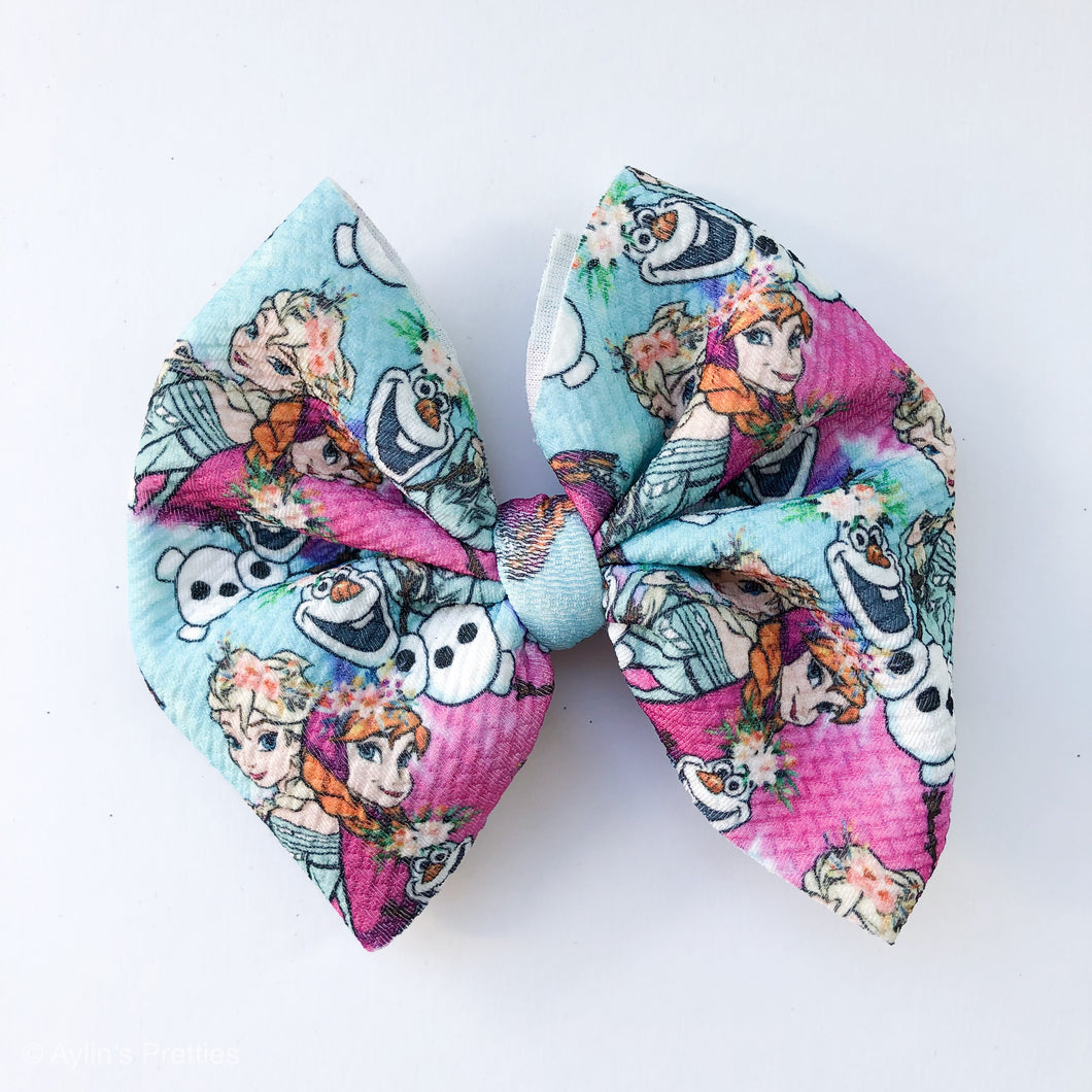 Ice Sisters Fabric Bow