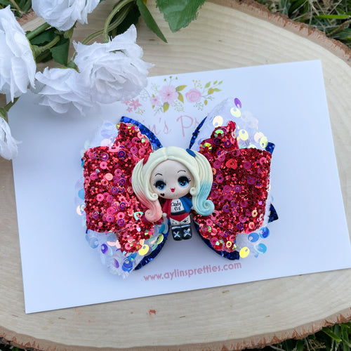 Red and Blue Girl Ribbon Bow