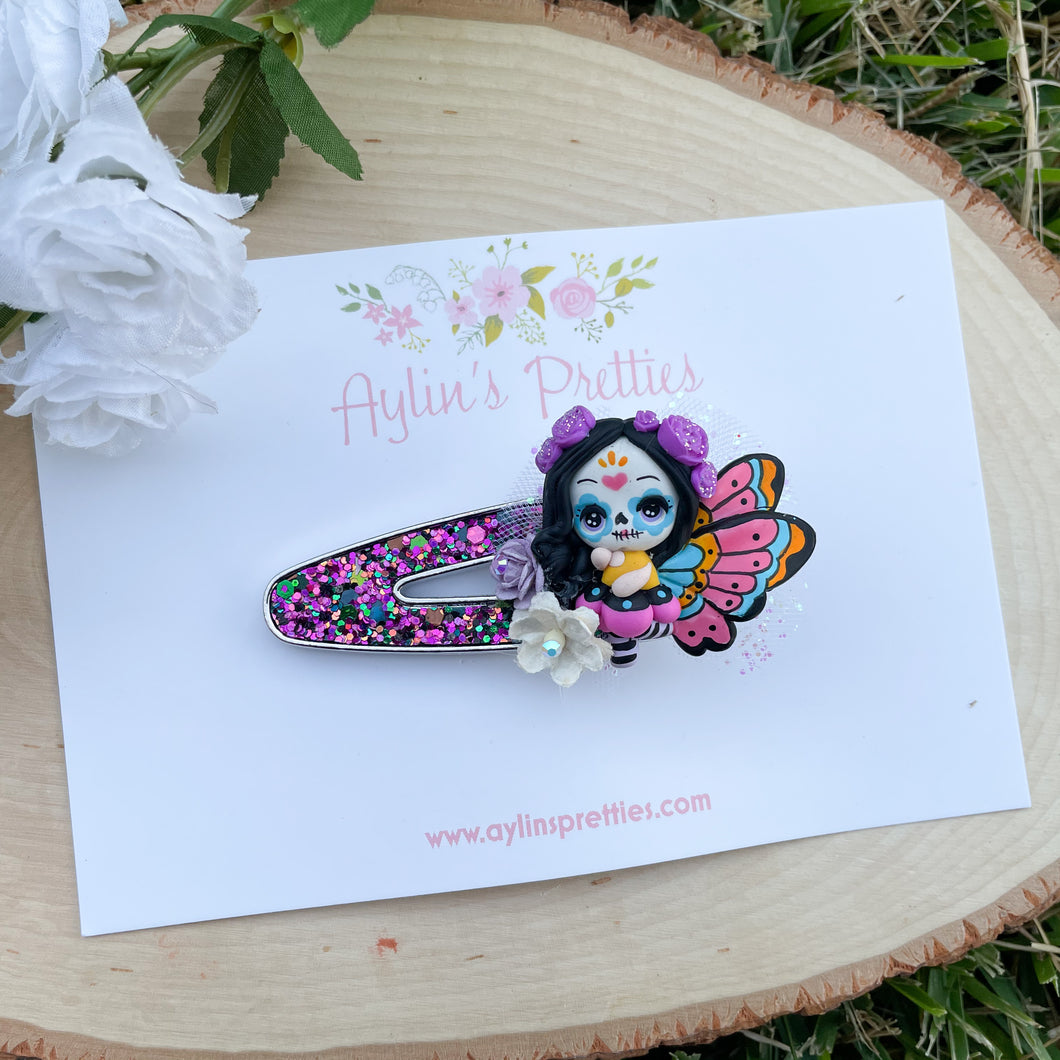 Butterfly Skull Girl Deluxe Clip