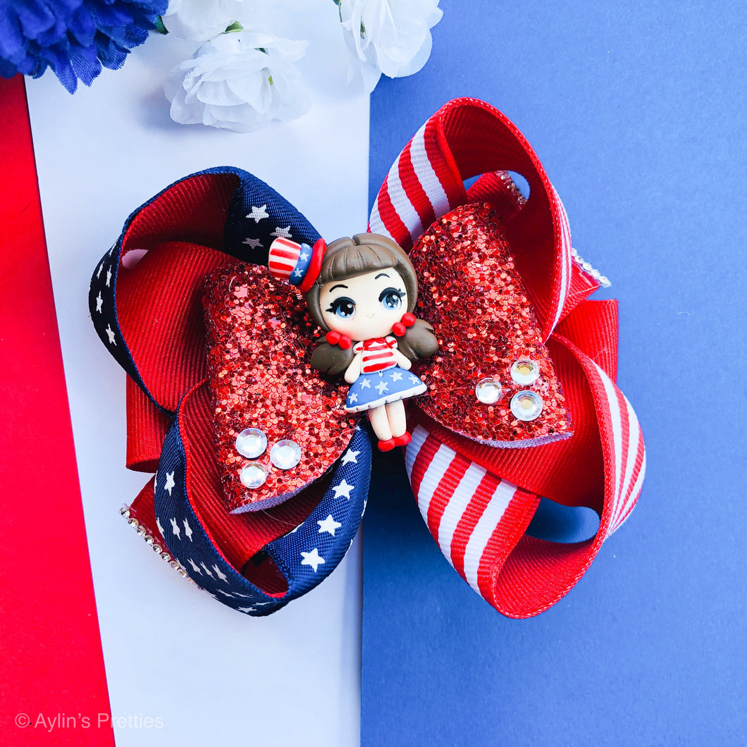 Pigtail Girl  Ribbon Bow