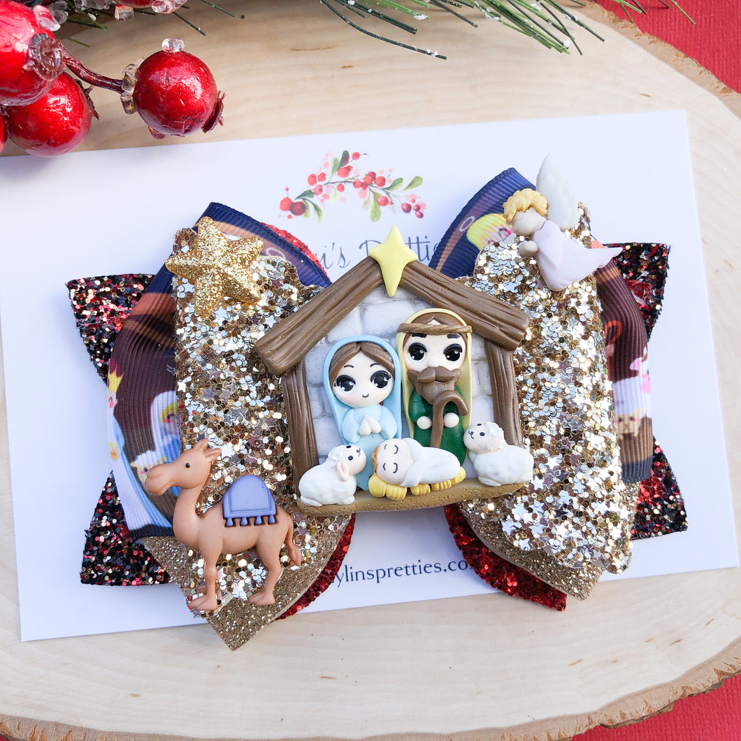 Nativity Ribbon Bow
