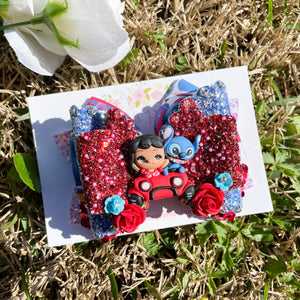 Hawaiian Monster Friends Ribbon Bow