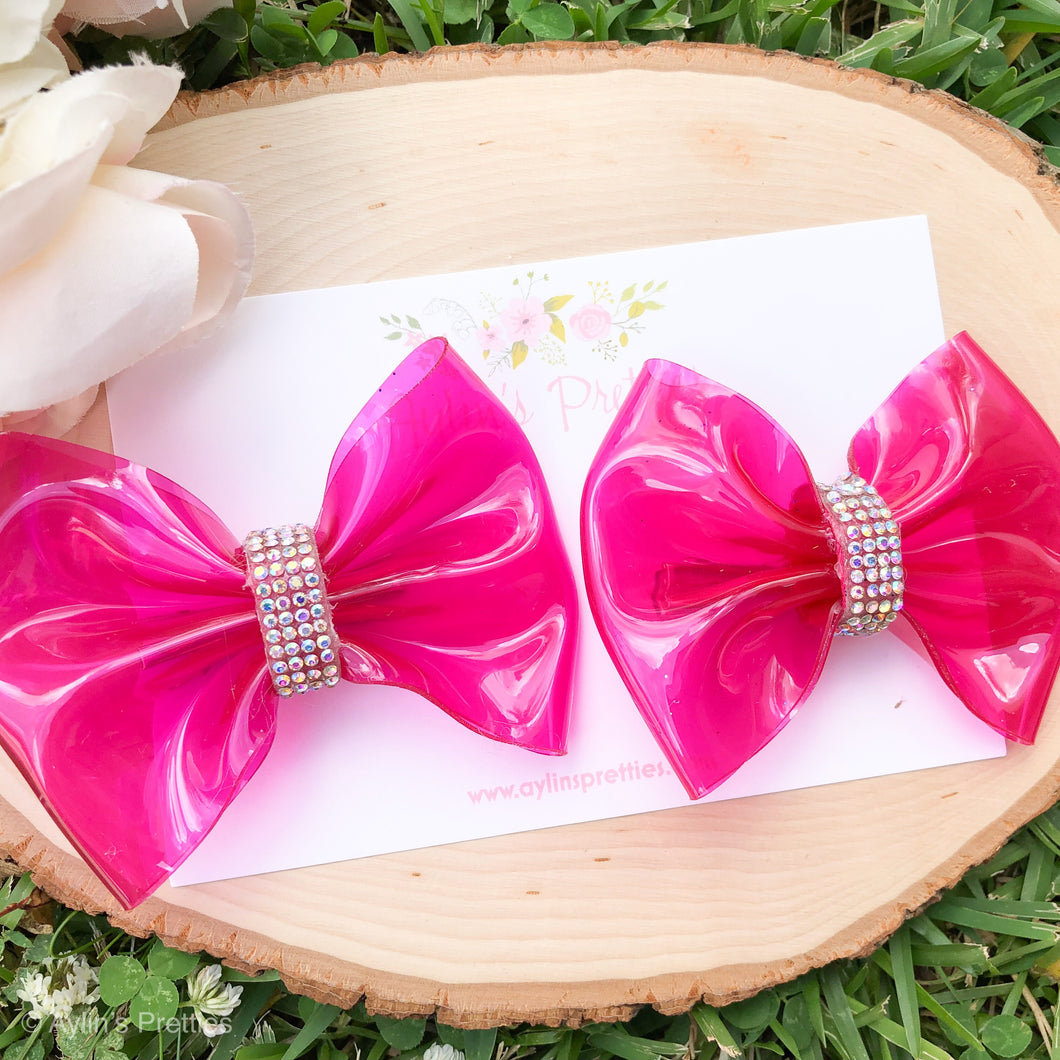Hot Pink Jelly Ribbon Bow