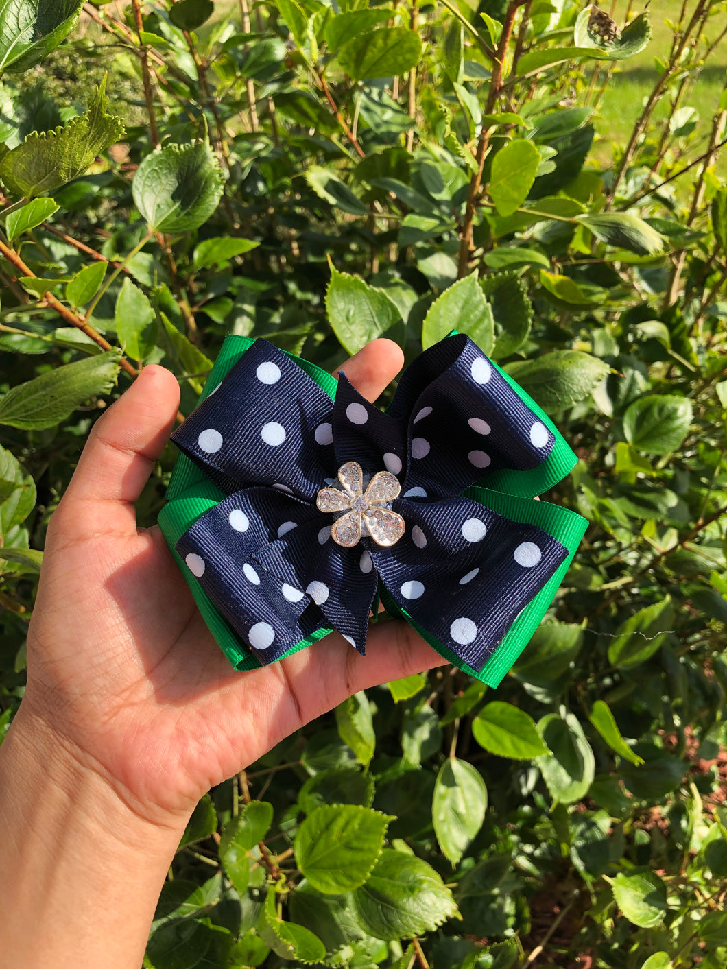 Blue and Green Bow