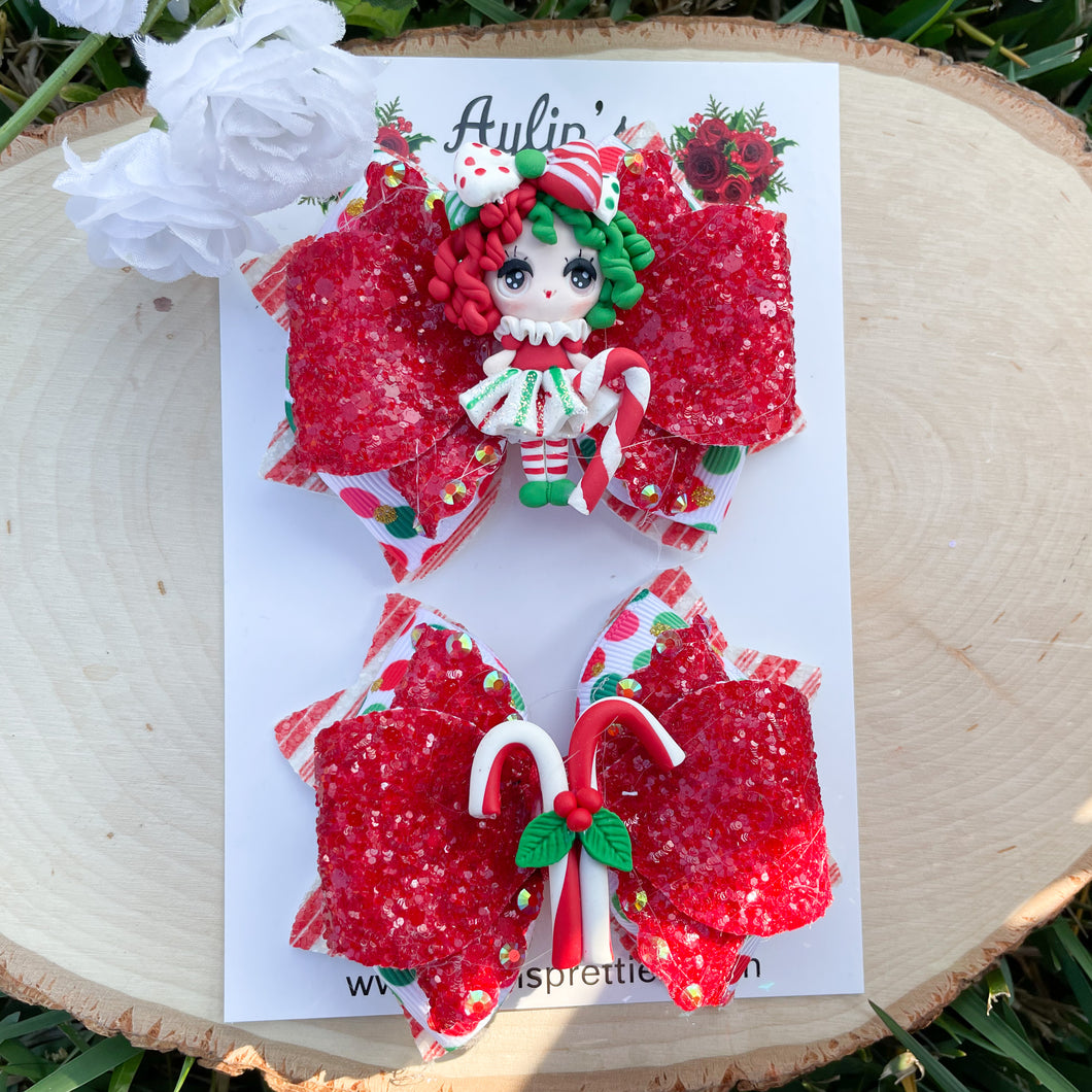 Candy Cane Ribbon Piggies