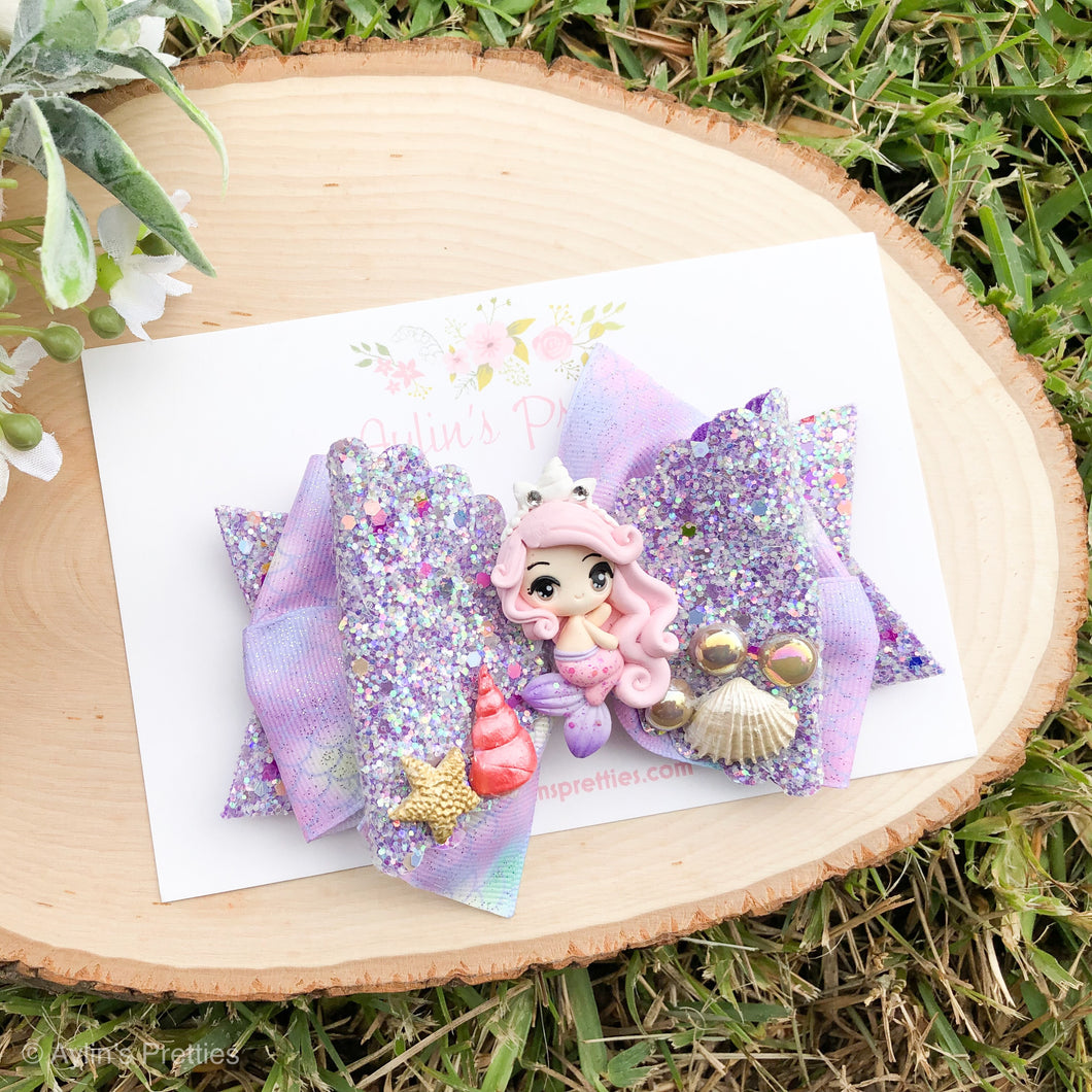 Pink/Purple Mermaid Ribbon Bow