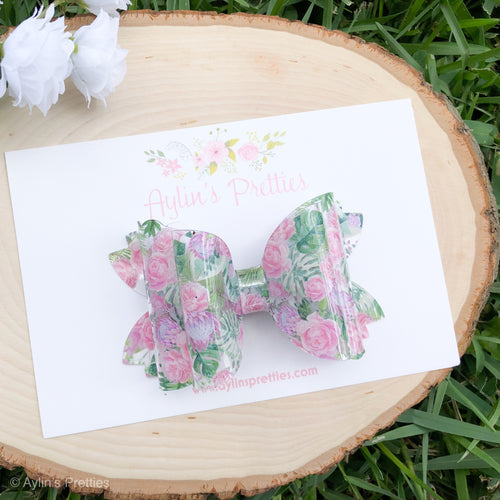 Botanical Pink Jelly Bow