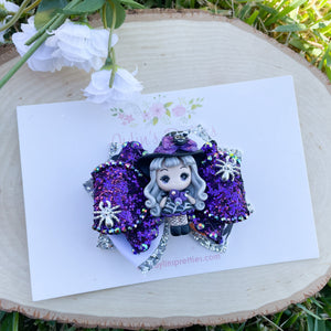 Purple Witch Ribbon Bow