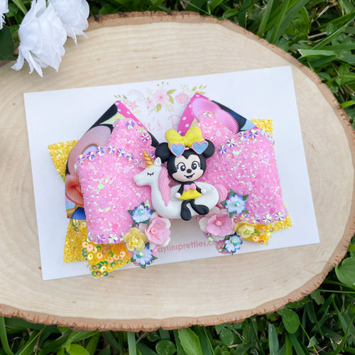 Mouse on Floatie Ribbon Bow