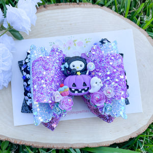 Halloween Kitty Ribbon Bow
